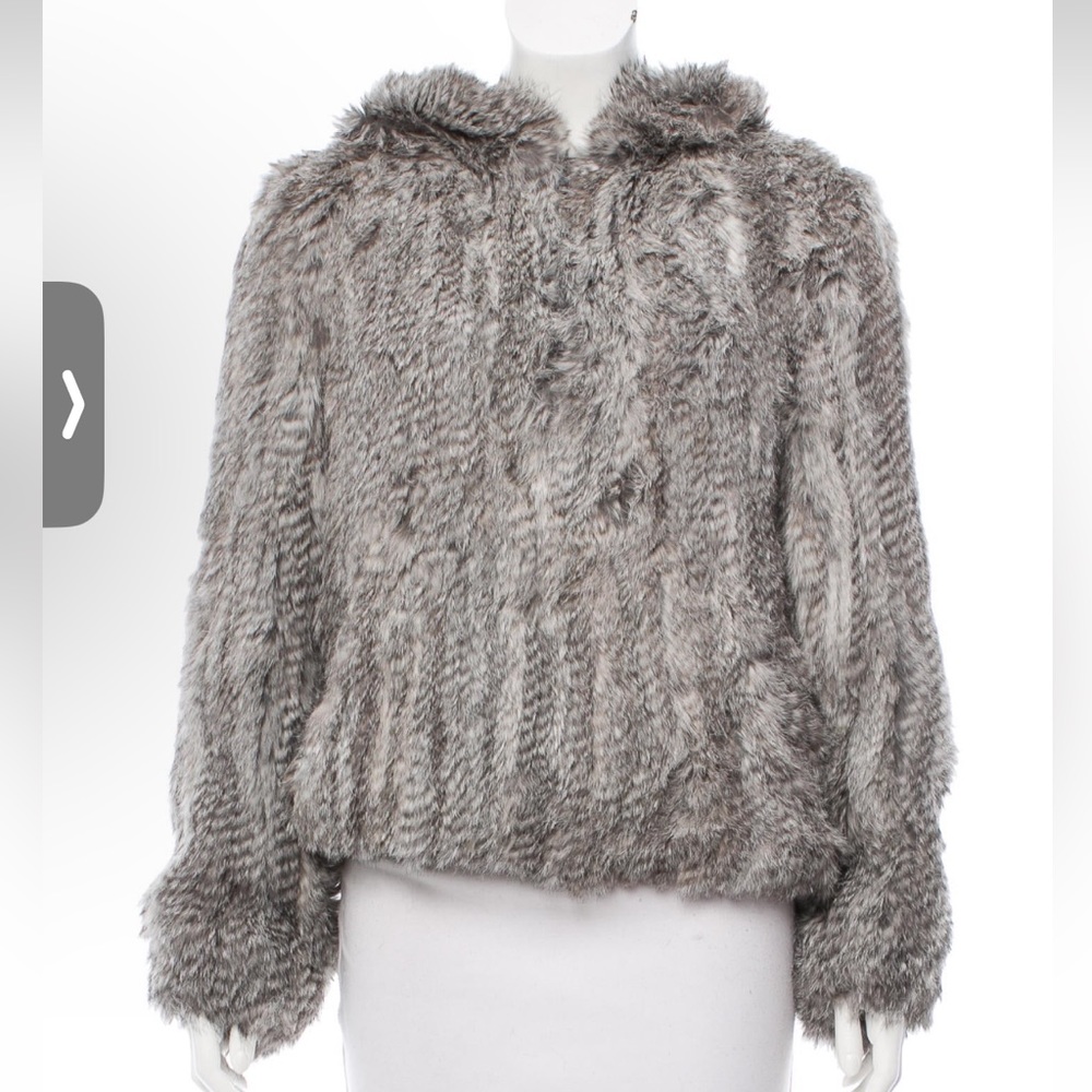 Yves Salomon fur coat hoodie size 38 FR fits like M USA